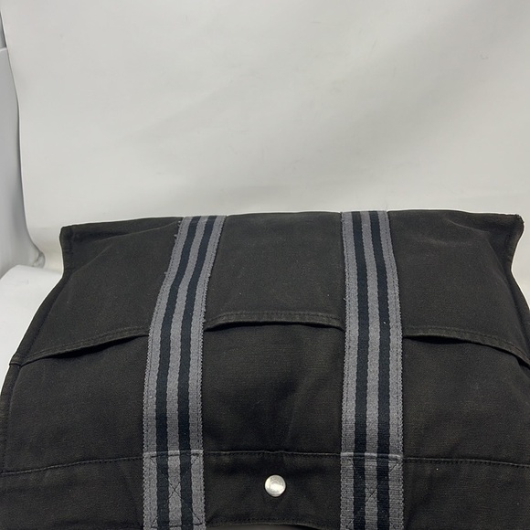 HERMÈS Toile Fourre-Tout MM Black Gray Tote - Picture 7 of 16